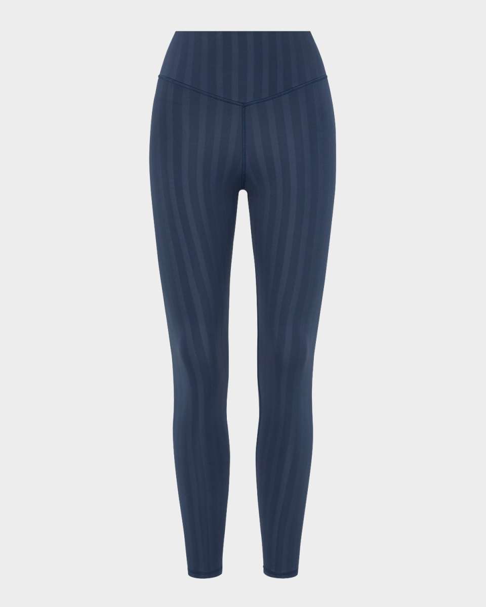 Wilde Striped High-Rise Midi Leggings